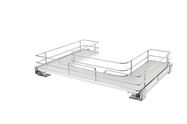 Rev-A-Shelf - 33" Gray Undersink Pullout U-Shape Basket w/ Soft-Close