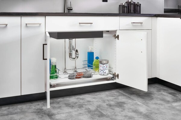 Rev-A-Shelf - 36" Maple Undersink Pullout U-Shape Basket w/ Soft-Close