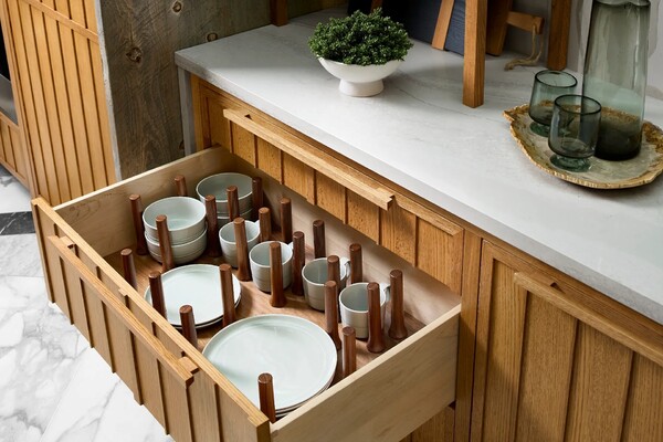 Rev-A-Shelf - 39" Walnut Cut-To-Size Insert Peg System for Drawers