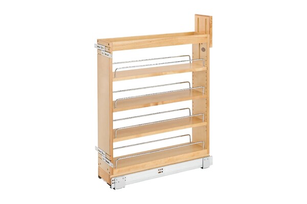 Rev-A-Shelf - 5" Maple Base Cabinet Pullout Organizer REDUCED Depth with Blumotion Soft-Close