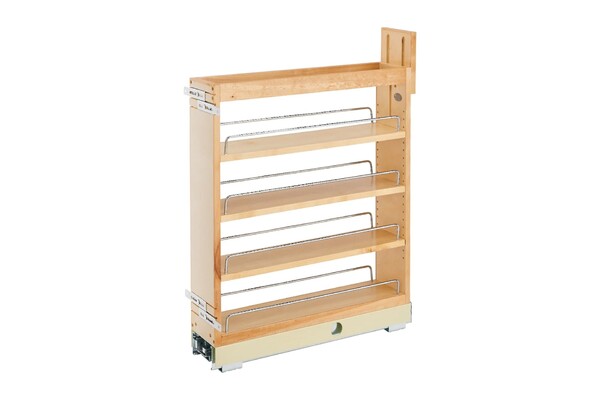 Rev-A-Shelf - 5" Maple Base Cabinet Pullout Organizer with Soft-Close Ball-Bearing Slides