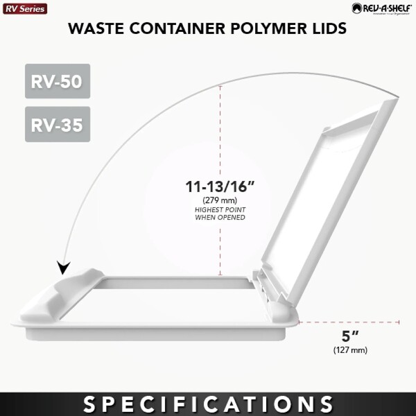 Rev-A-Shelf - 50qt - Green Lids for Polymer Waste Containers
