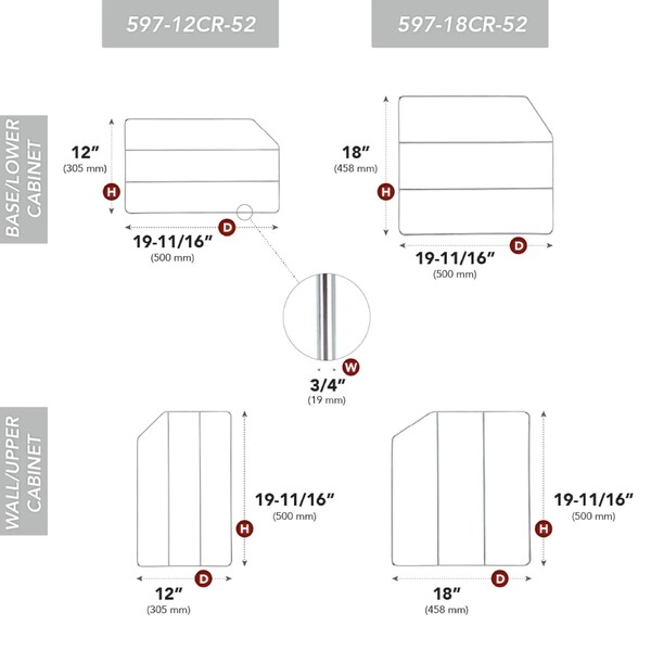 Rev-A-Shelf - 597 - Chrome Tray Divider 12 inch High with Clips