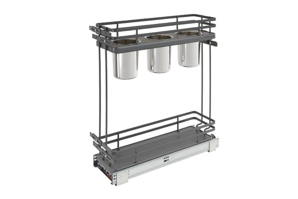 Rev-A-Shelf - 6-1/2" Base Cabinet Pullout Utensil Contemporary Organizer w/Soft-Close