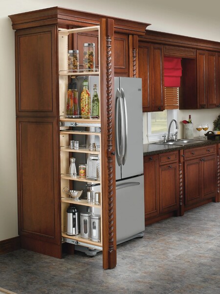 Rev-A-Shelf - 6" x 39" Filler Pullout Organizer with Wood Adjustable Shelves