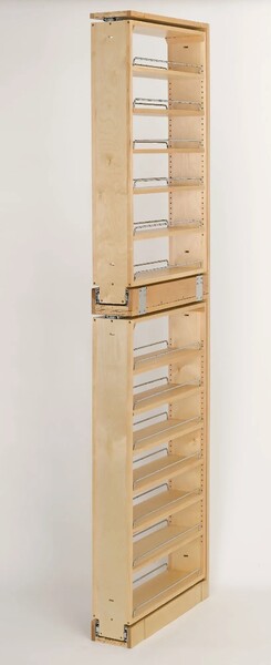 Rev-A-Shelf - 6" x 39" Filler Pullout Organizer with Wood Adjustable Shelves