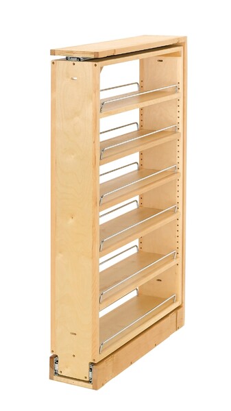 Rev-A-Shelf - 6" x 39" Filler Pullout Organizer with Wood Adjustable Shelves
