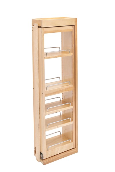 Rev-A-Shelf - 6" x 39" Soft-Close Filler Pullout Organizer with Wood Adjustable Shelves Wall Accessories