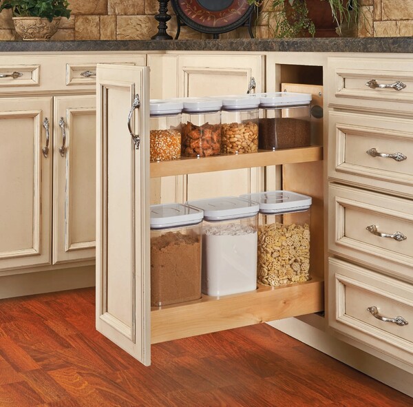 Rev-A-Shelf - 8" Base Cabinet Pullout OXO Storage Organizer with Blumotion Soft Close