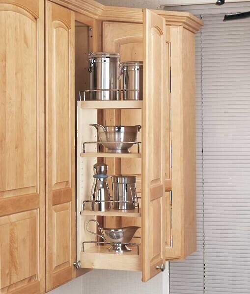 Rev-A-Shelf - 8" Cabinet Pullout Organizer with Soft-Close Wall Accessories