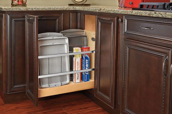 Rev-A-Shelf - 9" Base Cabinet Pullout Tray Divider/Foil Holder with Blumotion Soft-Close