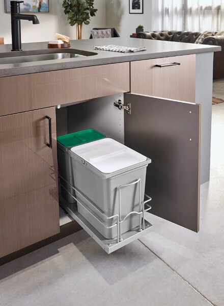 Rev-A-Shelf - 9" Double Waste Pullout Waste Containers