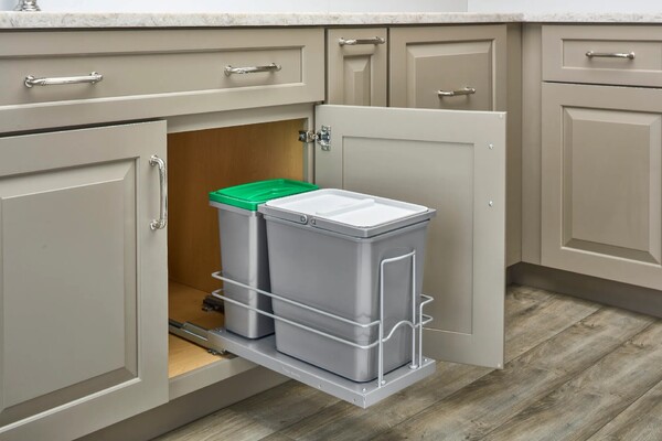 Rev-A-Shelf - 9" Double Waste Pullout Waste Containers