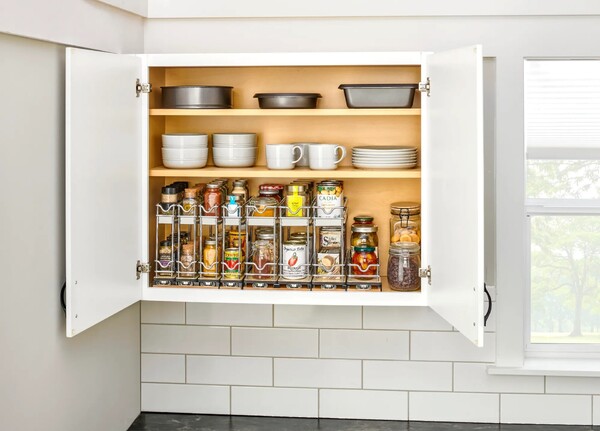 Rev-A-Shelf - 9" Two-Shelf Triple Wide Wire Wall Upright Pullout