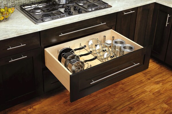 Rev-A-Shelf - Accessories Peg Board Stainless Steel Pot/Pan Organizer for Drawers