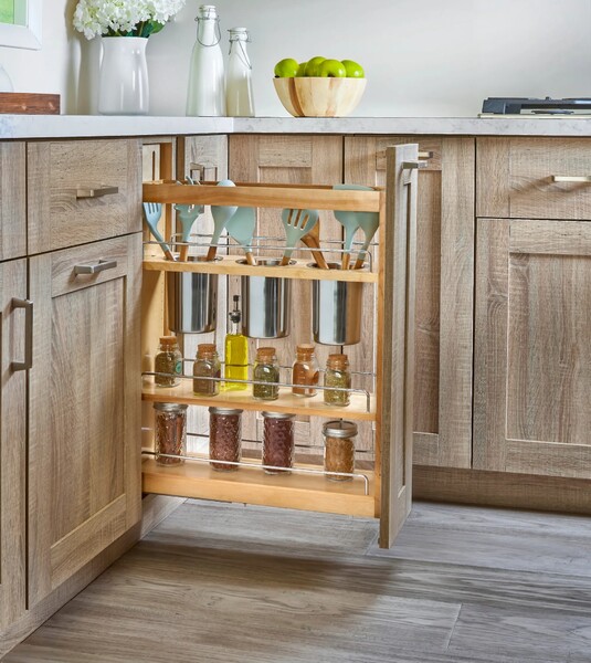 Rev-A-Shelf - (NEW) 6 1/2" Base Cabinet Pullout w/Utensil Bins