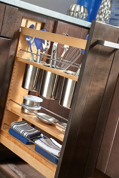 Rev-A-Shelf - (NEW) 6 1/2" Base Cabinet Pullout w/Utensil Bins