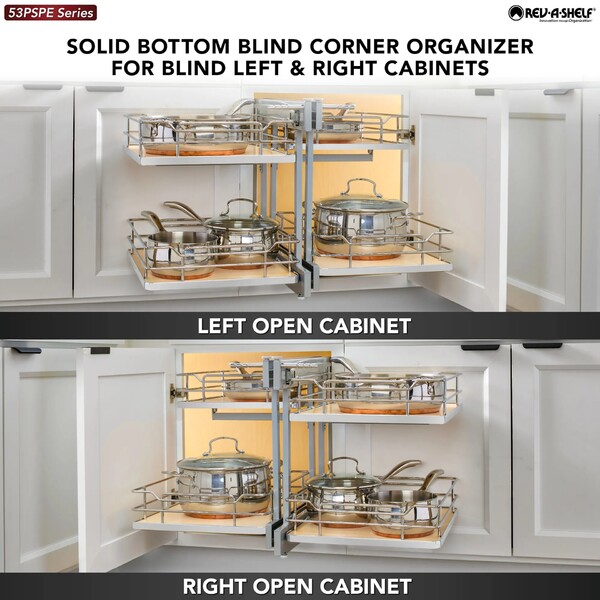 Rev-A-Shelf -  New Elite 15" Maple Pullout Soft-Close Two-Tier Solid Bottom Pull-Slide-Pull