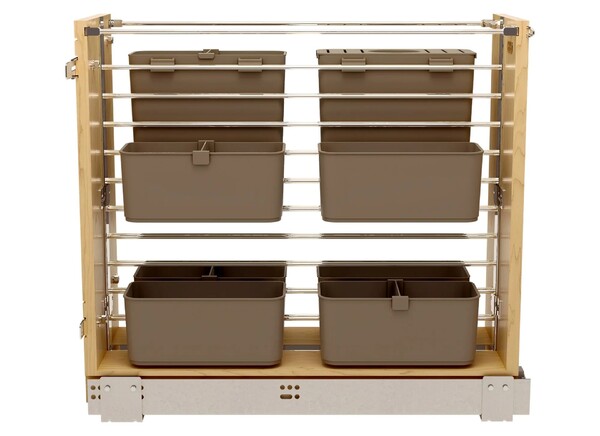 Rev-A-Shelf - Wood Base Cabinet Modular Pullout Organizer w/ Soft Close