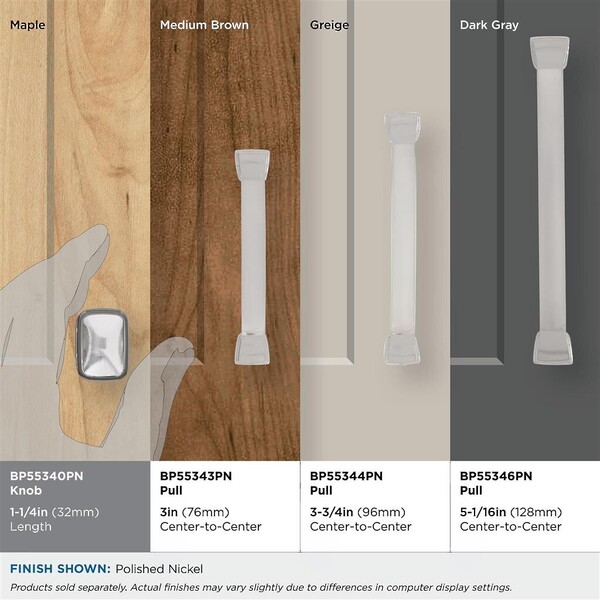 Revitalize 1-1/4" Square Knob - Polished Nickel