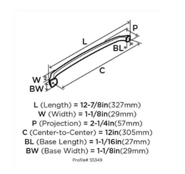 Revitalize 12" CC Appliance Pull Golden Champagne