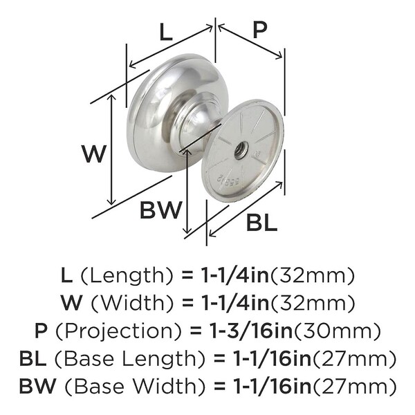 Revitalize Round Knob 1-1/4" - Polished Nickel