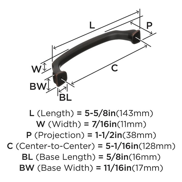 Revitalize - Pull 128mm CC Oil-Rubbed Bronze