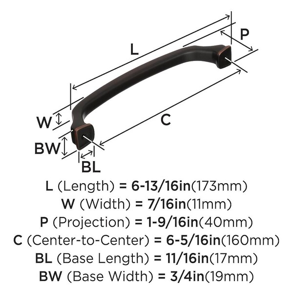 Revitalize - Pull 160mm CC Oil-Rubbed Bronze