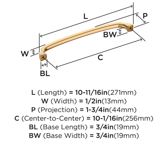 Revitalize Pull 256mm CC Champagne Bronze