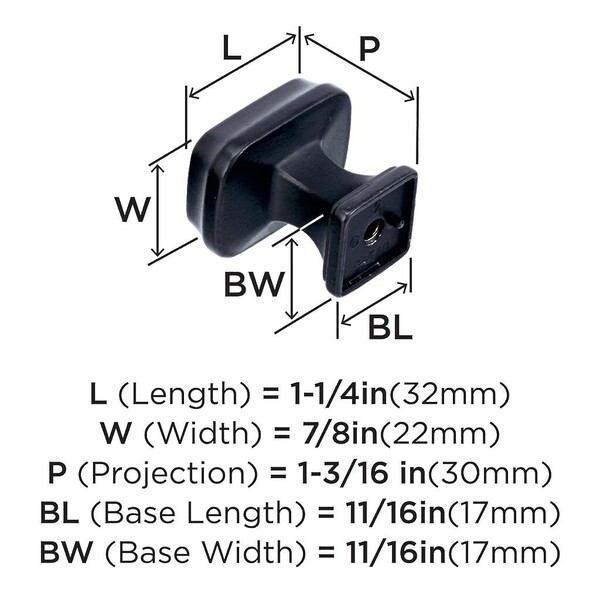 Revitalize Square Knob 1-1/4" Black Bronze