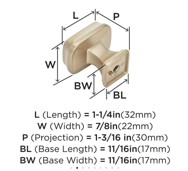Revitalize Square Knob Champagne Bronze
