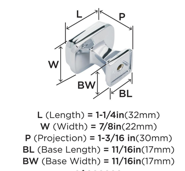 Revitalize Square Knob Polished Chrome