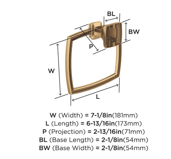 Revitalize Towel Ring Champagne Bronze
