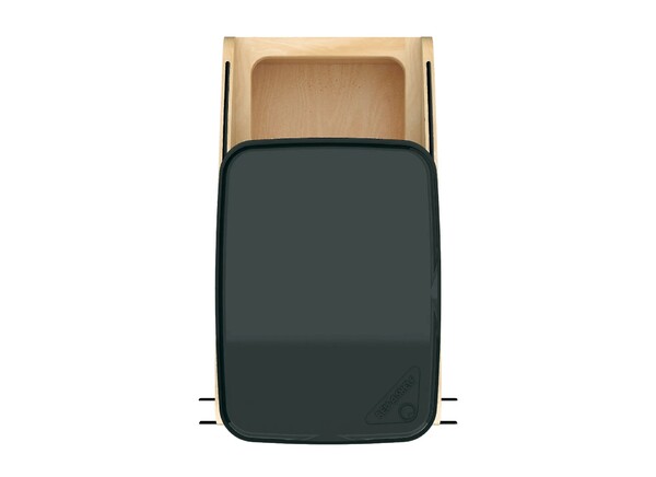 Single Black 35 Qt. Craftsman Collection Solid Maple Bottom Mount Pullout Waste Container w/ Black Accents, (1) Lid and BLUM Soft-Close Slides