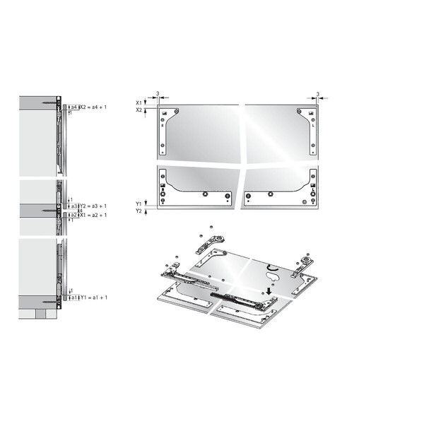 SlideLine M OVERLAY Profile sets: 2 profiles, Profile height 16 mm, Length 2500 mm