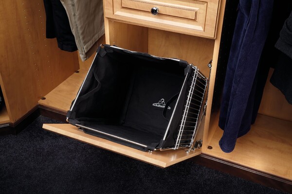 Small Chrome Closet Tilt Out Hamper Basket