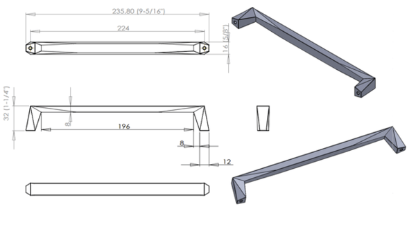 Swagger Pull 224mm CC Polished Chrome