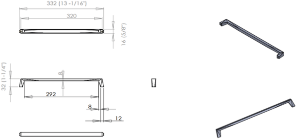 Swagger Pull 320mm CC Polished Chrome