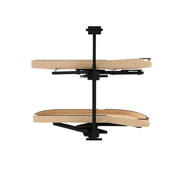 Two-Tier Craftsman Collection Maple Girasolo w/ Soft-Close and Black Accents for Right Opening/Blind Left Corner Cabinet - 15" Opening