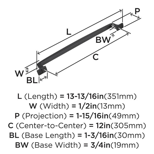 Westerly 12 inch Appliance Pull - Black Bronze