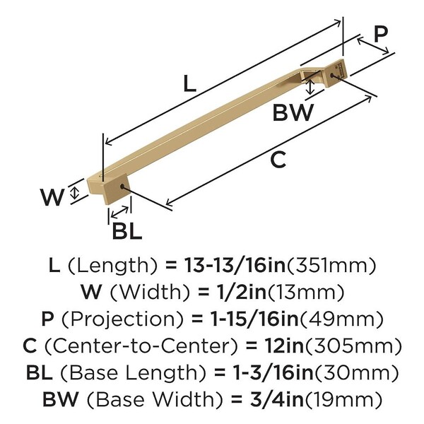 Westerly 12 inch Appliance Pull - Champagne Bronze