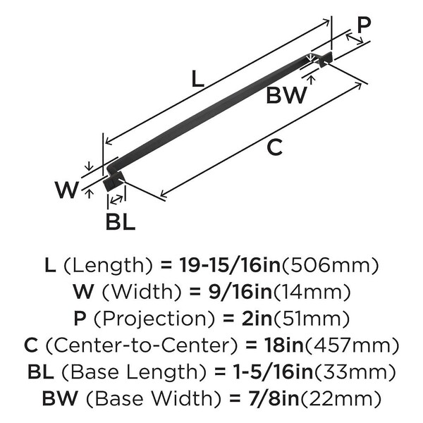 Westerly 18" CC Appliance Pull Oil-Rubbed Bronze