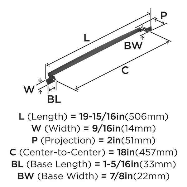 Westerly 18 inch Appliance Pull - Black Bronze