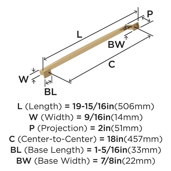 Westerly 18 inch Appliance Pull - Champagne Bronze