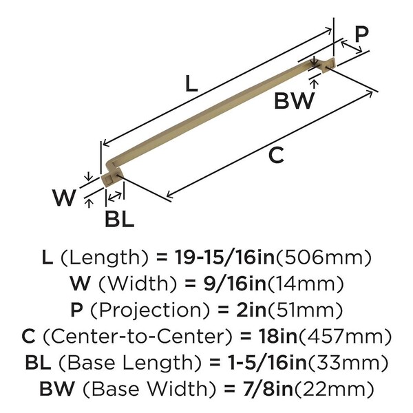 Westerly 18 inch Appliance Pull - Golden Champagne