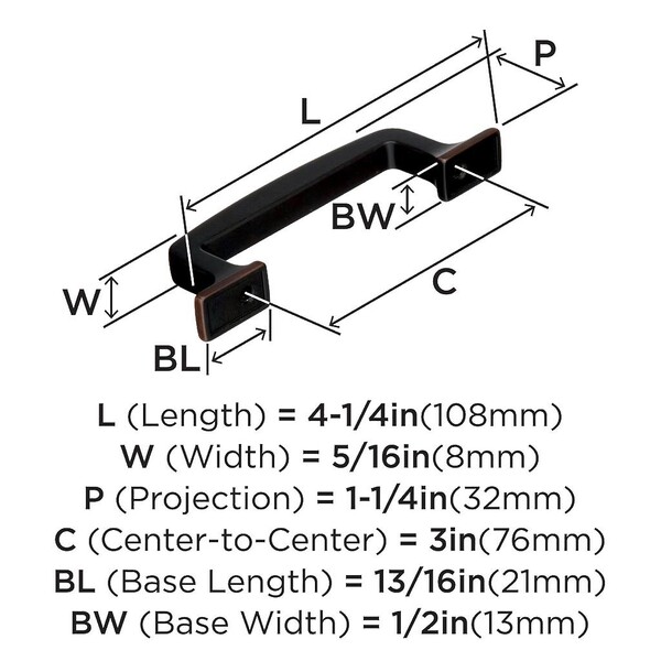 Westerly 3" CC Pull Oil-Rubbed Bronze