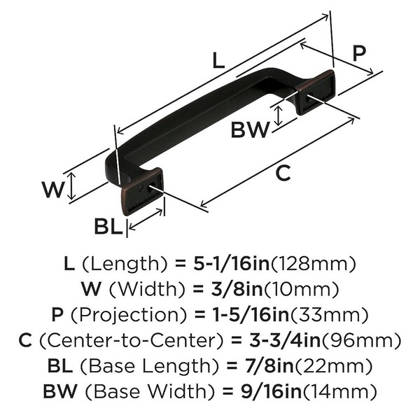 Westerly 96mm CC Pull Oil-Rubbed Bronze