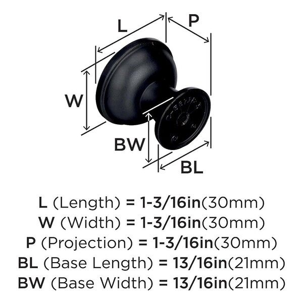 Westerly - Knob 1-3/16" Dia Knob Black Bronze