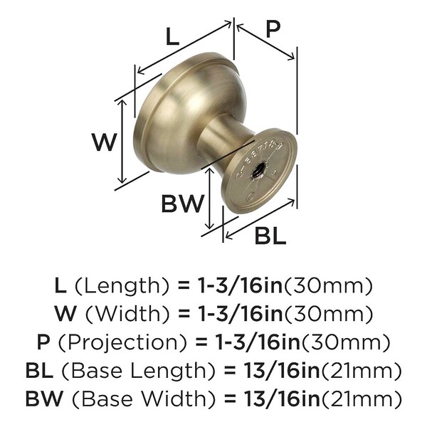 Westerly - Knob 1-3/16" Dia Knob Golden Champagne