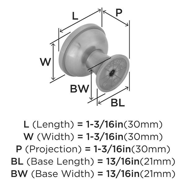 Westerly - Knob 1-3/16" Dia Knob Satin Nickel